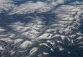 View from airplane on Earth surface. Royalty Free Stock Photo