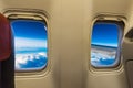 Passenger airplane saloon windows