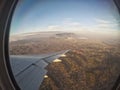 View from airplane window of arrival to rio de janeiro. Brazil. Royalty Free Stock Photo