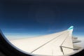 View from an airplane window at high altitude Royalty Free Stock Photo