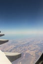 View from airplane window at high altitude about South Africa Royalty Free Stock Photo