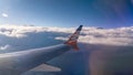 View from airplane window to see sky on evening time.