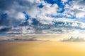 View from airplane window to see Sky in the morning Royalty Free Stock Photo