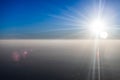 View from airplane window to see Sky in the morning Royalty Free Stock Photo