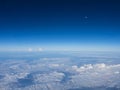 View from airplane window to see sky Royalty Free Stock Photo