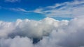 View from airplane window, Top view from airplane, Clouds on the sky and view from airplane window Royalty Free Stock Photo