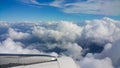 View from airplane window, Top view from airplane, Clouds on the sky and view from airplane window Royalty Free Stock Photo