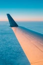 View From Airplane Window. Window Seen Beautiful Sunset Sunrise Royalty Free Stock Photo