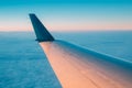 View From Airplane Window. Window Seen Beautiful Sunset Sunrise Royalty Free Stock Photo