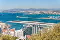 View of airport runway in Gibraltar Royalty Free Stock Photo