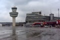A view of the airport Tegel from a window of the arrived plane Royalty Free Stock Photo