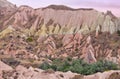 View from Aktepe Hill over Red valley in Cappadocia, Turkey. Goreme National Park Royalty Free Stock Photo