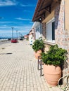 View of Akti Kanari Street in Rodos, Greece Royalty Free Stock Photo