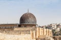 View of  Al Aqsa Mosque and Temple Mount Walls in the old city of Jerusalem, Israel Royalty Free Stock Photo