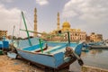 View of the Al Mina Masjid Mosque and its minarets