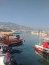 View from Alanya city Turkey - kale - Alanya harbor Royalty Free Stock Photo