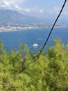 View from Alanya city Turkey - kale - Alanya harbor Royalty Free Stock Photo