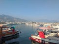 View from Alanya city Turkey - kale - Alanya harbor Royalty Free Stock Photo