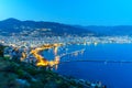 View of Alanya at night. Turkey Royalty Free Stock Photo