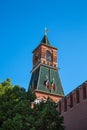 View of the Alarm tower of the Moscow Kremlin on a clear Sunny day.