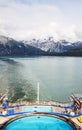 View on alaska mountains from cruise ship Royalty Free Stock Photo