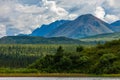 View of Alaskan Mountain Range in Denali National Park, Alaska Royalty Free Stock Photo