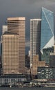 View of Alaskan Way and Pike Place Market from Alki Beach, Seattle, United States. Royalty Free Stock Photo