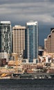 View of Alaskan Way and Pike Place Market from Alki Beach. Seattle Waterfront Royalty Free Stock Photo