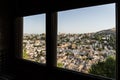 Albayzin district of Granada, Spain, from a window in the Alhambra palace Royalty Free Stock Photo