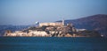 View of Alcatraz Island with famous prison in San Francisco Bay Area, California, United States, summer sunny day Royalty Free Stock Photo