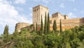 View of the Alcazaba of the Alhambra in Granada Royalty Free Stock Photo