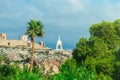 Alcazaba fortress and Jesus Christ statue Royalty Free Stock Photo