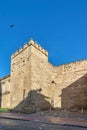 View of the Alcazar de Jerez 11th century fortress of Islamic origin in the town of Jerez de la Frontera. Royalty Free Stock Photo