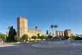 View of the Alcazar de Jerez 11th century fortress of Islamic origin in the town of Jerez de la Frontera. Royalty Free Stock Photo