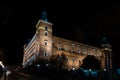 View of the Alcazar of Toledo at night in Toledo Spain Royalty Free Stock Photo