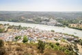 View of Alcoutim in Portugal and Sanlucar de Guadiana in Spain Royalty Free Stock Photo