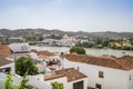 View of Alcoutim in Portugal and Sanlucar de Guadiana in Spain Royalty Free Stock Photo