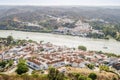 View of Alcoutim in Portugal and Sanlucar de Guadiana in Spain Royalty Free Stock Photo