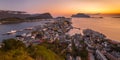 View of Alesund at sunset Royalty Free Stock Photo