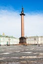 view of Alexander Column on Palace Square Royalty Free Stock Photo