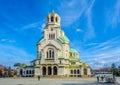 View of the Alexander Nevski cathedral in Sofia, Bulgaria Royalty Free Stock Photo