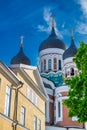 View of the Alexander Nevsky Cathedral, an orthodox cathedral in the Tallinn Old Town, Estonia Royalty Free Stock Photo