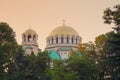 View of Alexander Nevsky Cathedral in Sofia, Bulgaria.