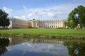 View of the Alexander Palace, sunny day in july. Tsarskoye Selo, St. Petersburg Royalty Free Stock Photo