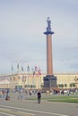 View of Alexanders column in Saint-Petersburg city