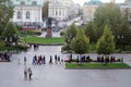 View of Alexanders garden in Moscow. Color photo.
