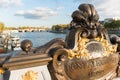 Alexandre the third bridge in Paris, above the river Seine with boats