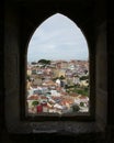 View of Alfama through a window. Royalty Free Stock Photo