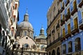 View from Alfonso street to El Pilar Cathedral in Zaragoza Royalty Free Stock Photo