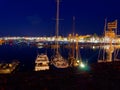 View of alghero at night. A beautiful city vibrant. Sardinia, Italy